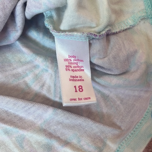 JUSTICE Girls Floral Purple and Blue Strapless Top Size 18 - Picture 3 of 5